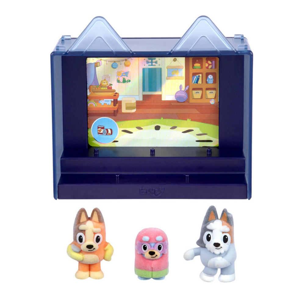 Bluey - Fuzzies Episode Pack Display Case And Figures - Grannies - 3 Pc Set