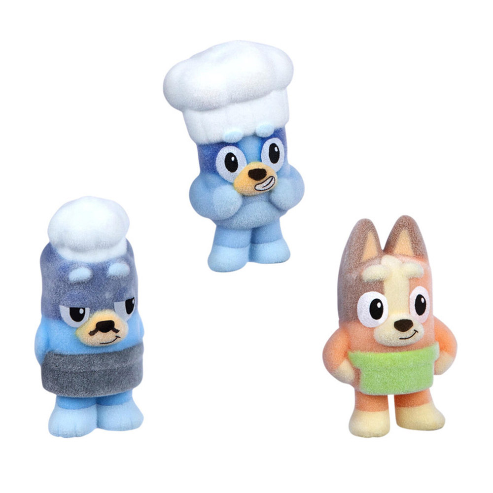 Bluey - Fuzzies Episode Pack Display Case And Figures - Pavlova - 3 Pc Set