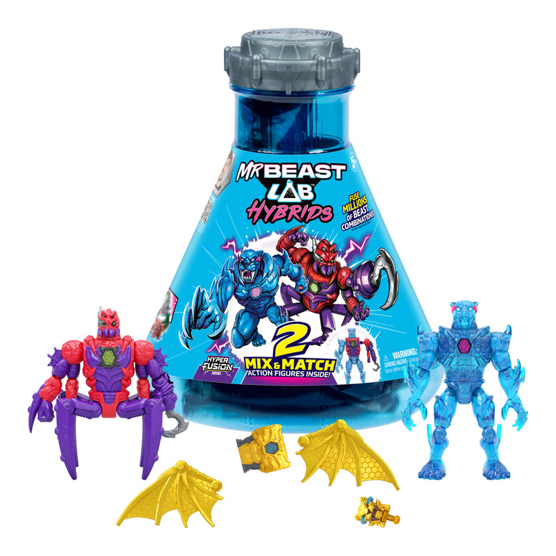 Mr Beast - Lab Hybrids Mix & Match Action Figurine - Style May Vary - 2 Pcs