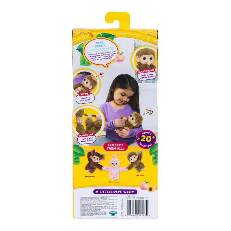 Little Live Pets - My Baby Monkey - Pepi Peach