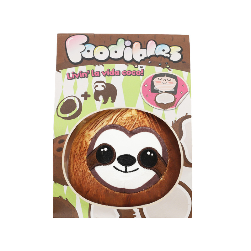 Foodibles - Series 1 Scented Plushies Coconut Sloth - Small - 10 cm