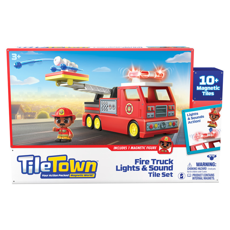 مجموعة بلاط أضواء وأصوات شاحنة الإطفاء من Tile Town