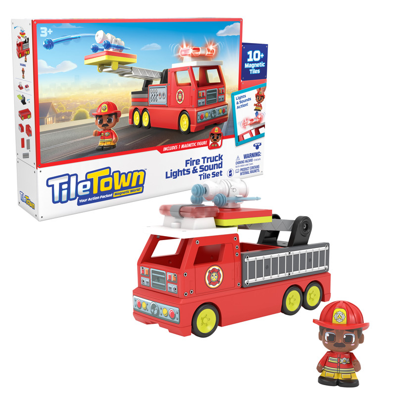 مجموعة بلاط أضواء وأصوات شاحنة الإطفاء من Tile Town