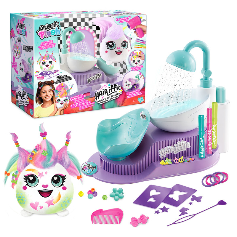 Canal Toys - Airbrush Plush Hair-Iffic Hair Style Salon Kit