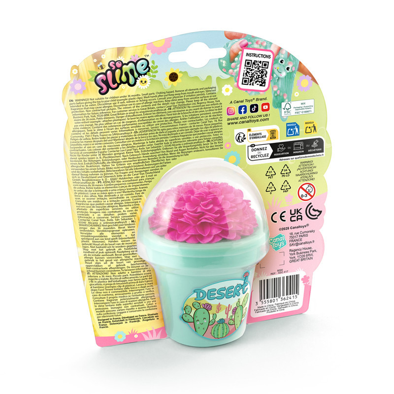 Canal Toys - Slime Flower Pot - Style & Color May Vary - 1 Pc