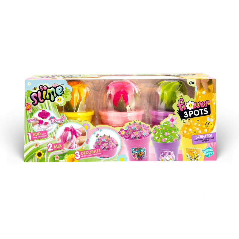 Canal Toys - Slime Flower Pot - Style & Color May Vary - 3 Pcs