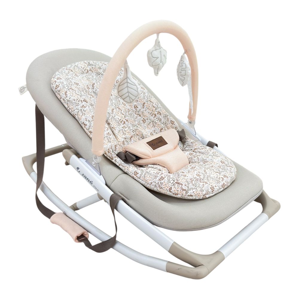 Jane - Fold Baby Bouncer And Rocker With Activity Arch - Pale
