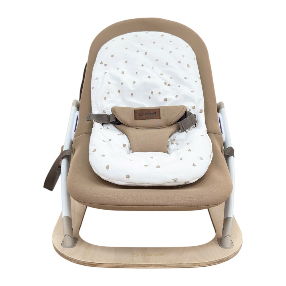 Jane - Kalm Wooden Baby Bouncer And Rocker With Activity Arch - Sesame