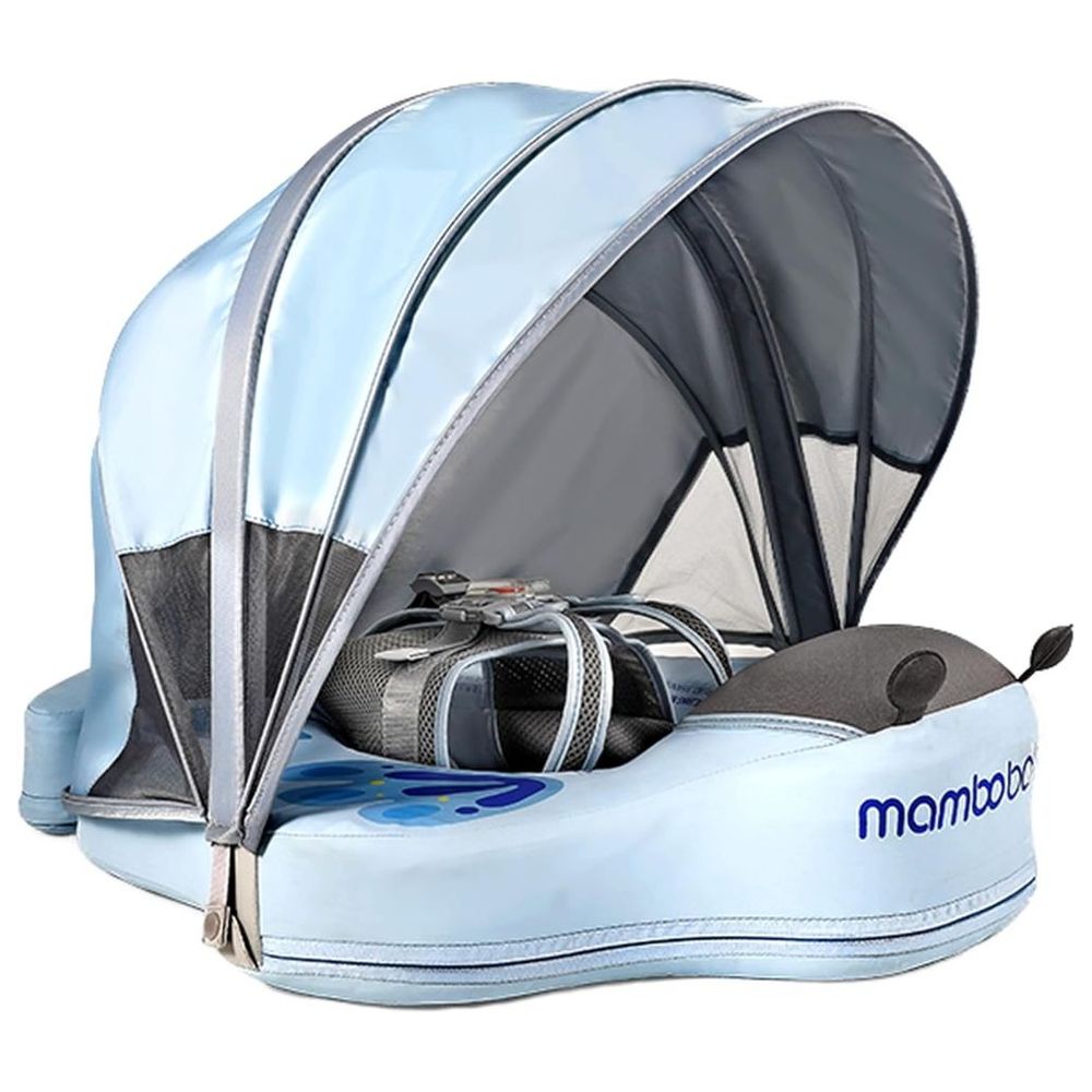 Mambobaby - Baby Swimming Float With Canopy - Blue Butterfly