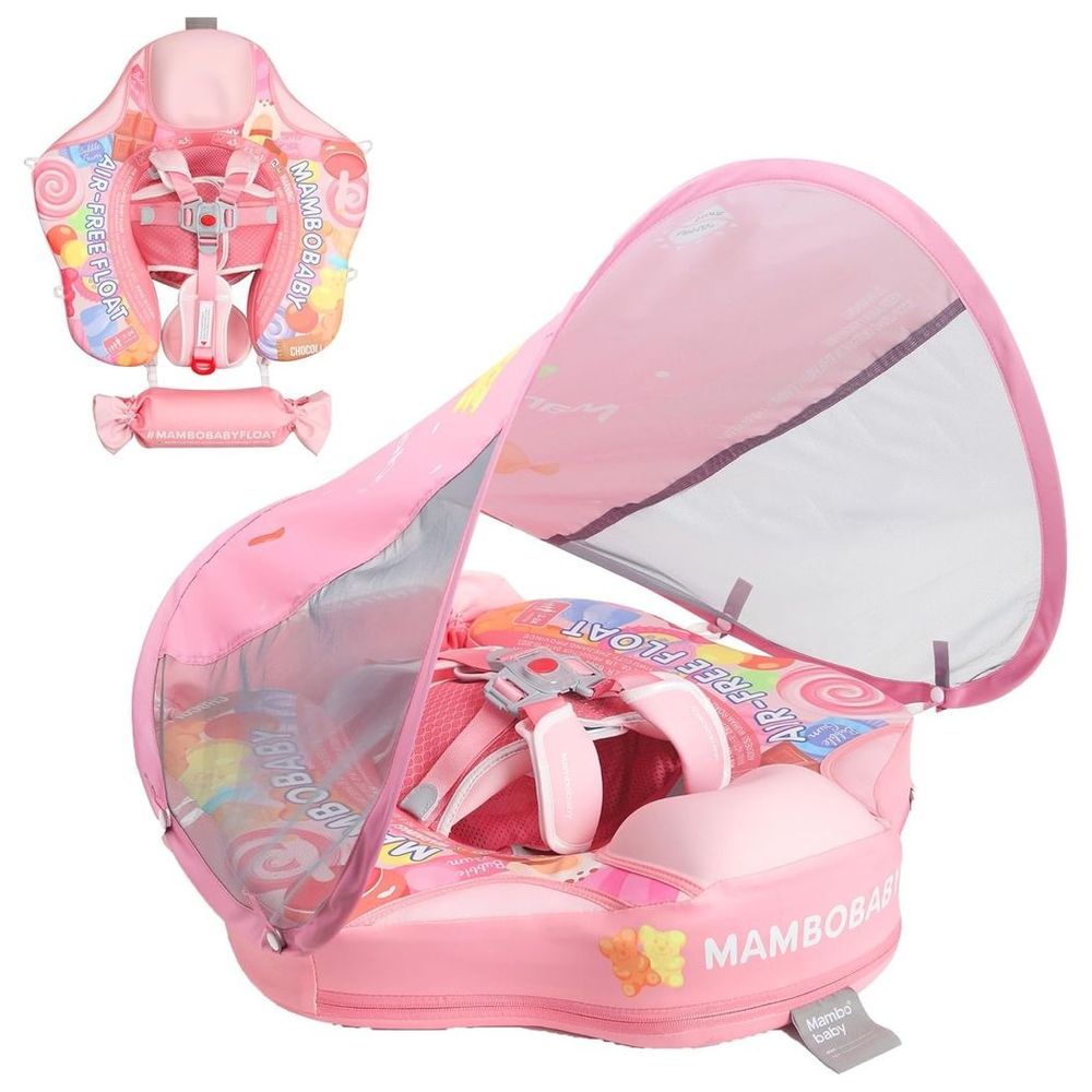 Mambobaby - Baby Swimming Float With Canopy - Candy Pink