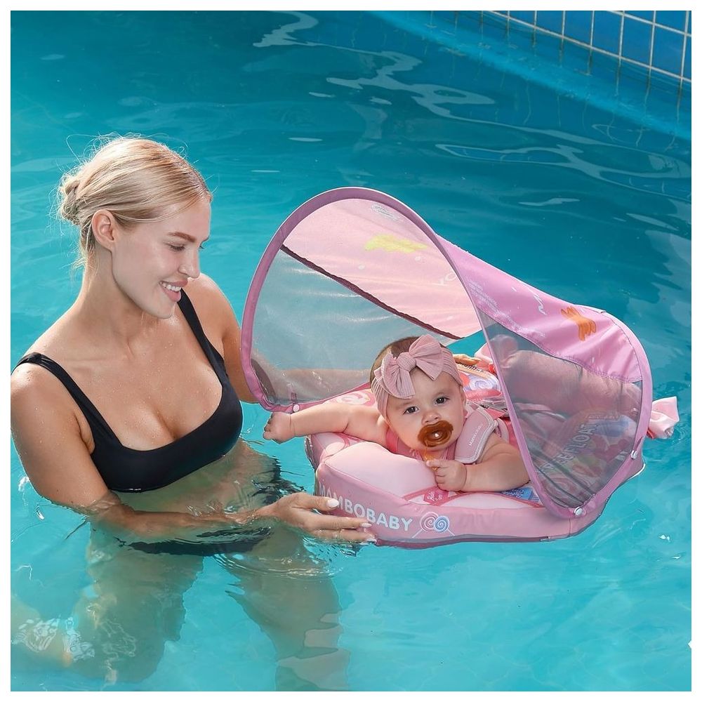 Mambobaby - Baby Swimming Float With Canopy - Candy Pink