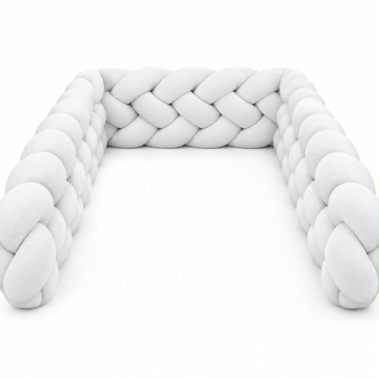 Miila - Knotted Braided Crib Bumper - White - 280 cm