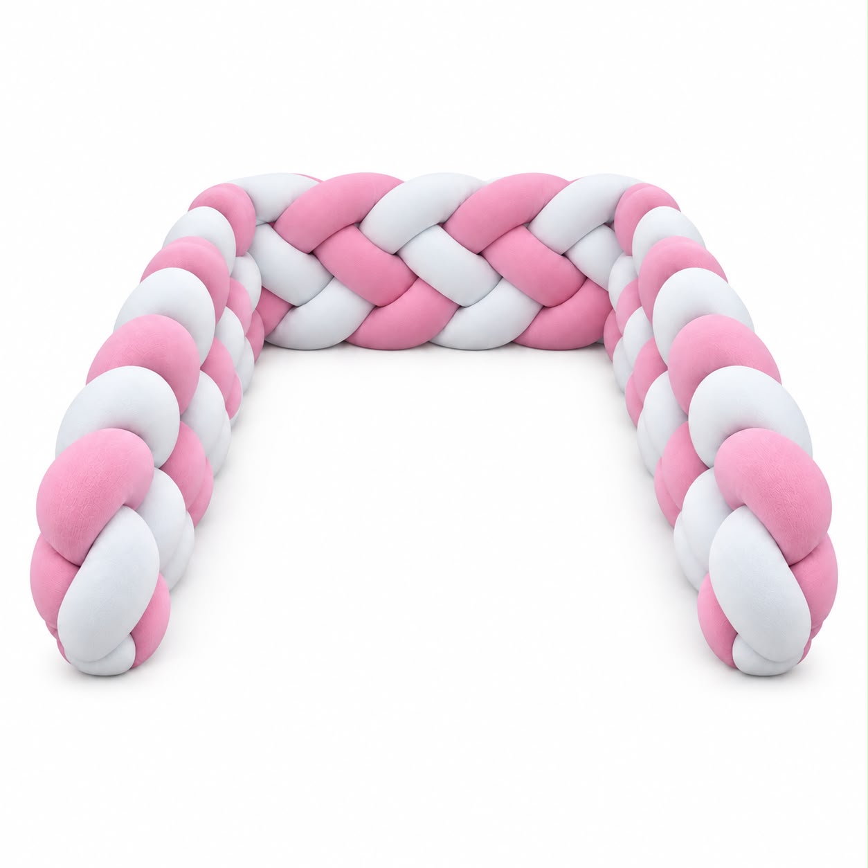 Miila - Knotted Braided Crib Bumper - Pink - 280 cm