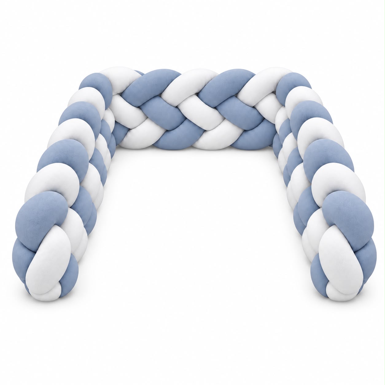 Miila - Knotted Braided Crib Bumper - Blue - 280 cm