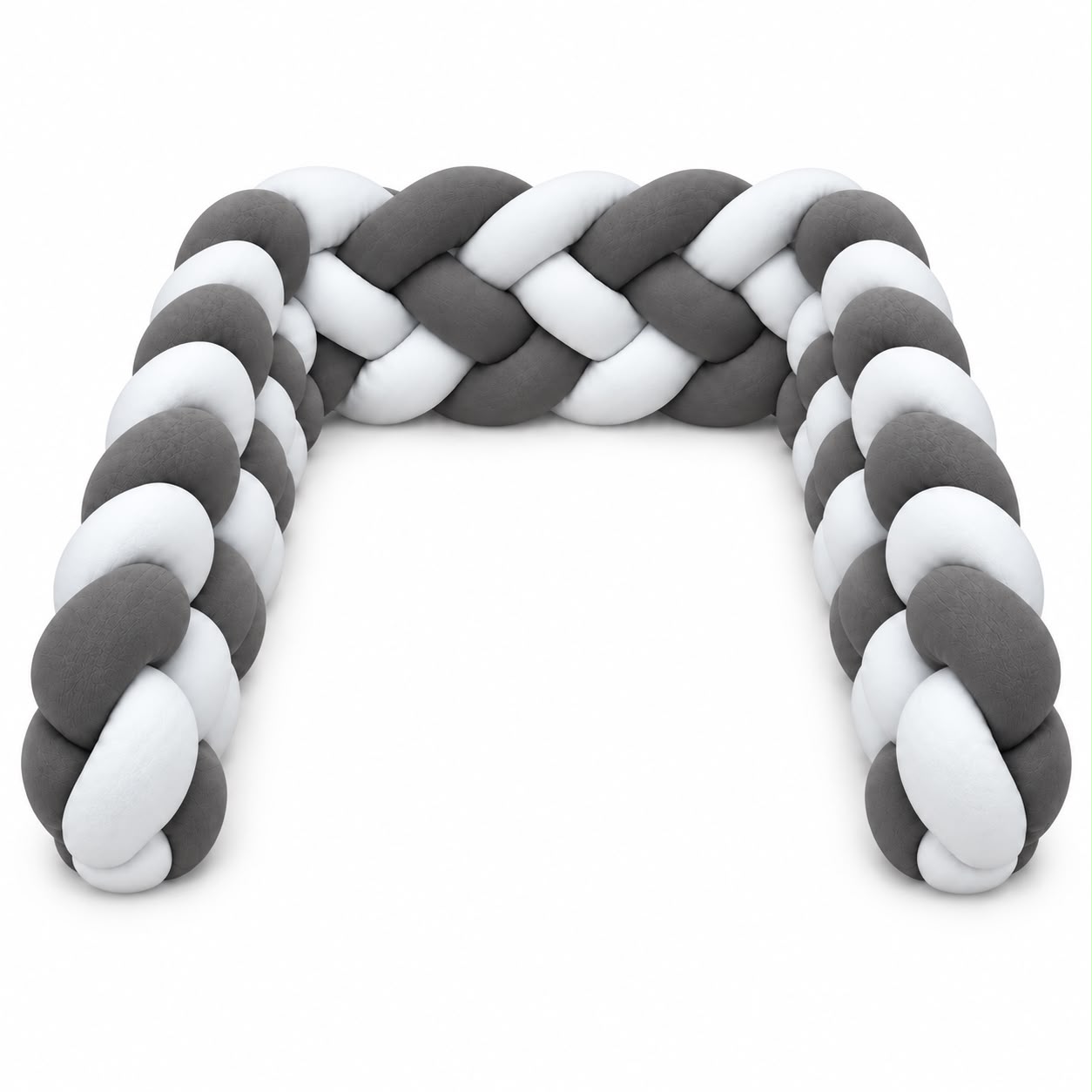 Miila - Knotted Braided Crib Bumper - Grey - 280 cm