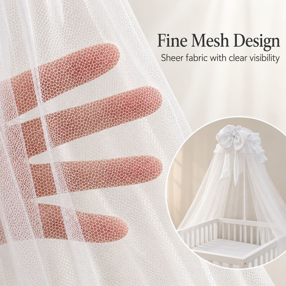 Miila - Baby Cot Mosquito Net With Adjustable Stand - White