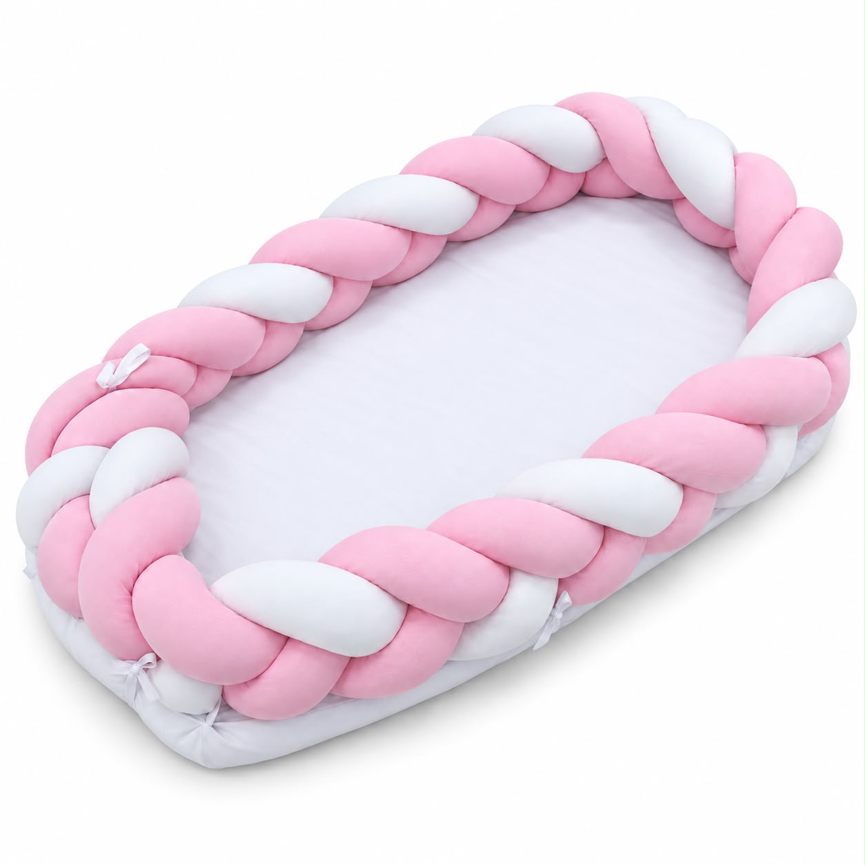 Miila - Baby Nest With Braided Bumper - Pink