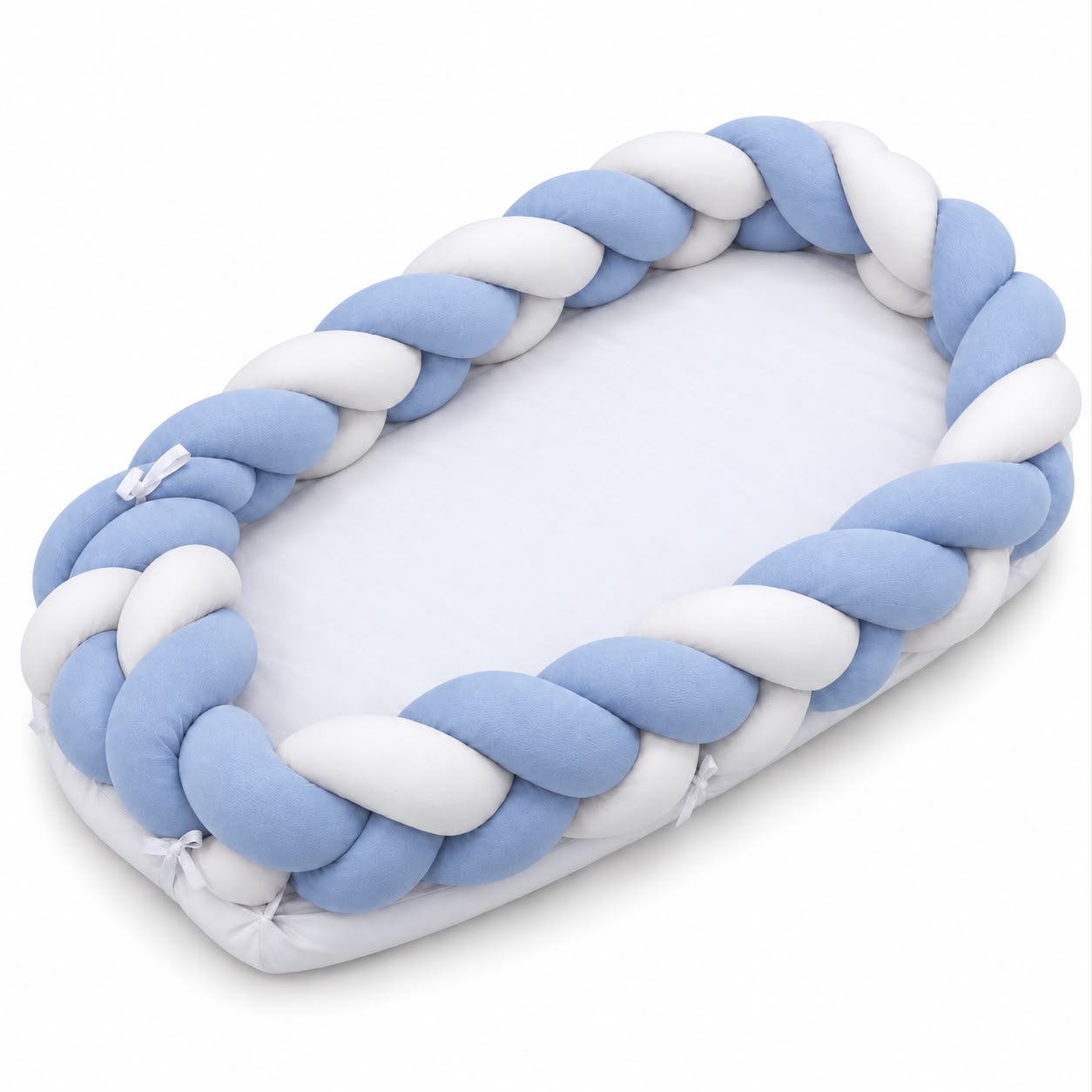 Miila - Baby Nest With Braided Bumper - Blue