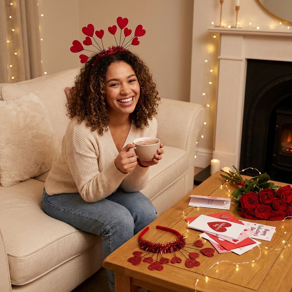 Party Magic - Valentine Headband - Classic Red Heart Hair