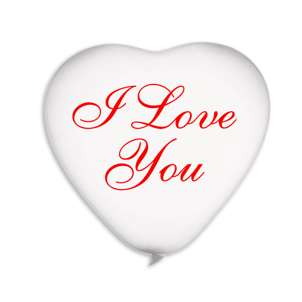 Gemar - 10 Inch I Love You Latex Balloon 25pcs - Pink/White