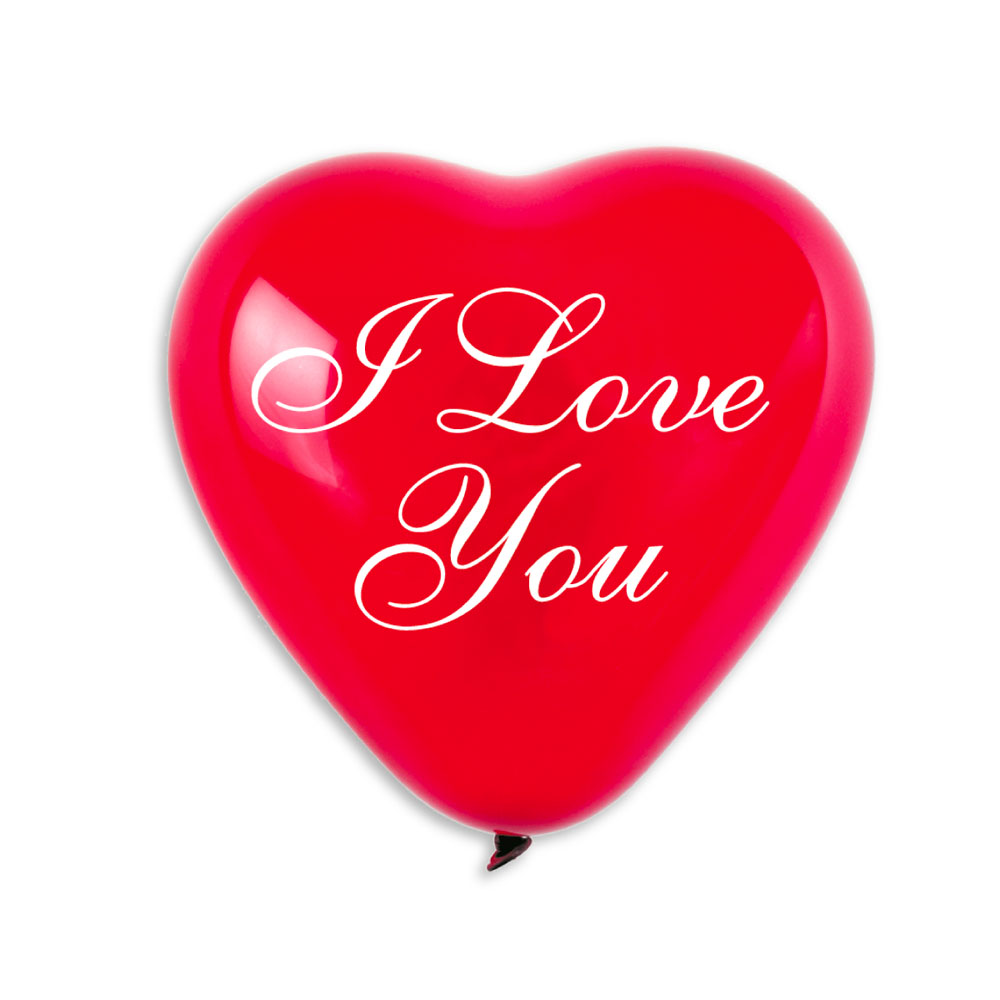 Gemar - 10 Inch I Love You Latex Balloon 25pcs - Pink/White