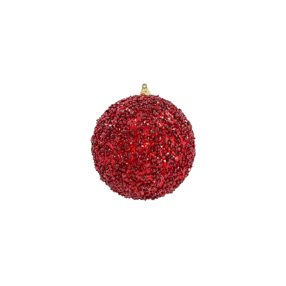 Christmas Magic - Christmas Designer Baubles - Red Glitter - 12 cm - 2 Pcs