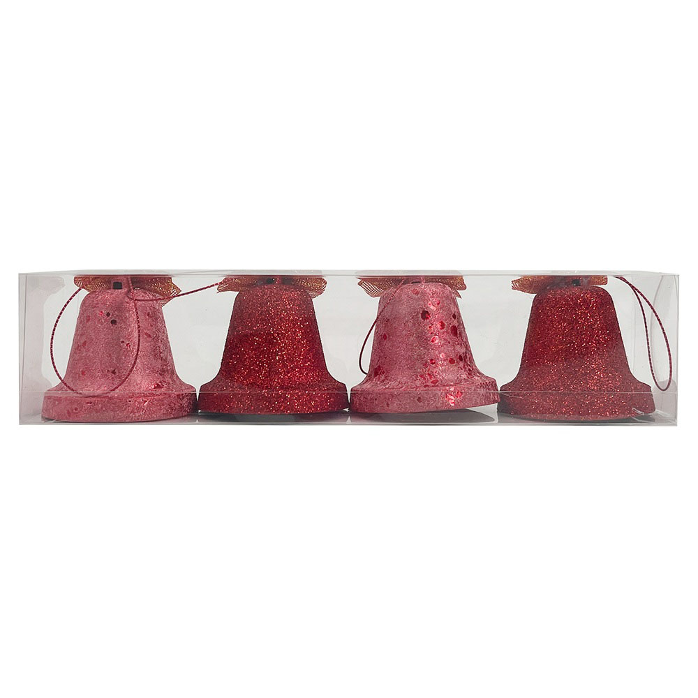 Christmas Magic Hanging Bells - 4 Pc Set - 6 cm