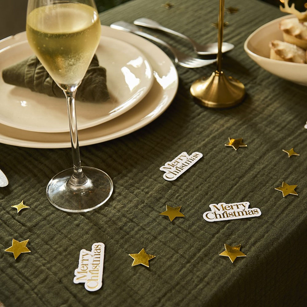 Hootyballoo - Merry Christmas Table Scatter - Gold