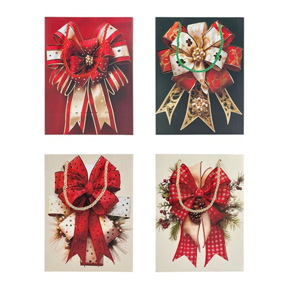 Christmas Magic Regal Ribbon Gift Bags - Style May Vary - 6 Pc Set - Small