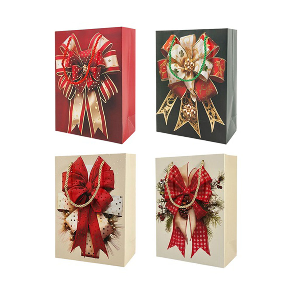 Christmas Magic Regal Ribbon Gift Bags - Style May Vary - 6 Pc Set - Small