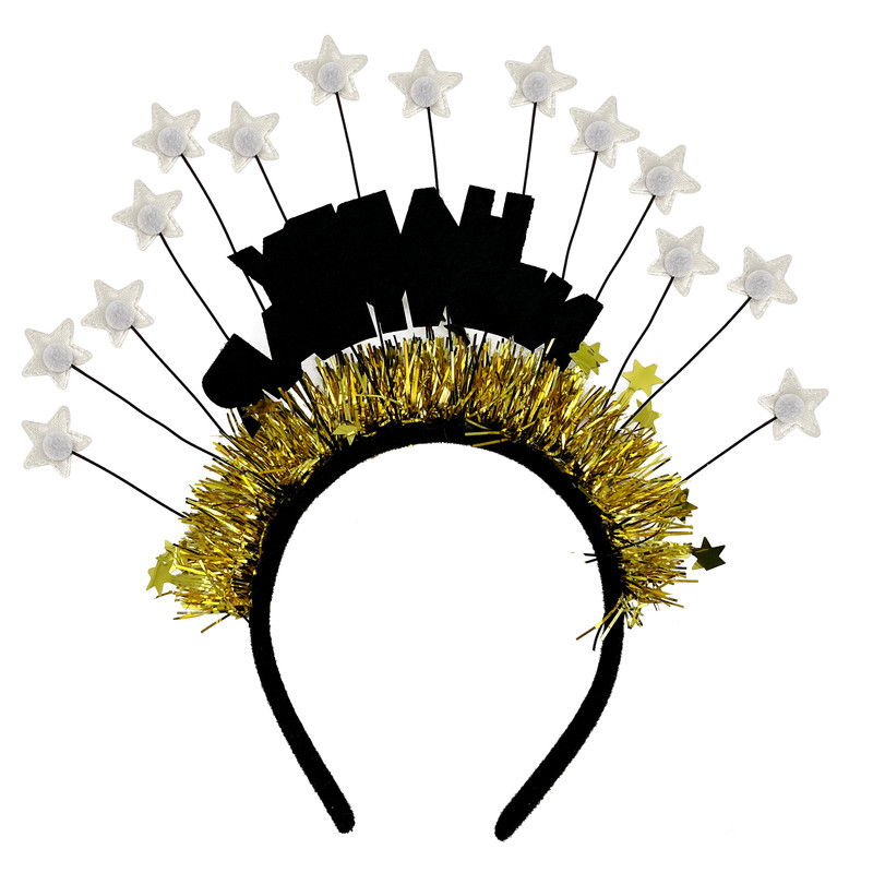 Party Magic - New Year Tinsel Headband - Gold