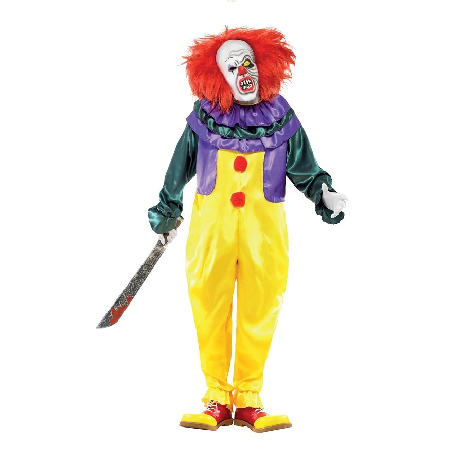Smiffys - Classic Horror Clown Costume With Mask Set