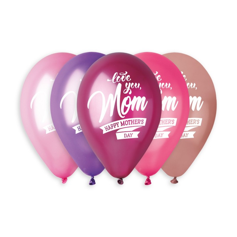 Party Zone - Mother's Day Latex Balloons - Pastel Floral - 6 Pcs - 33 cm