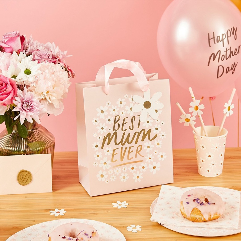 Hootyballoo - Best Mum Ever Daisy Gift Bag - Pink