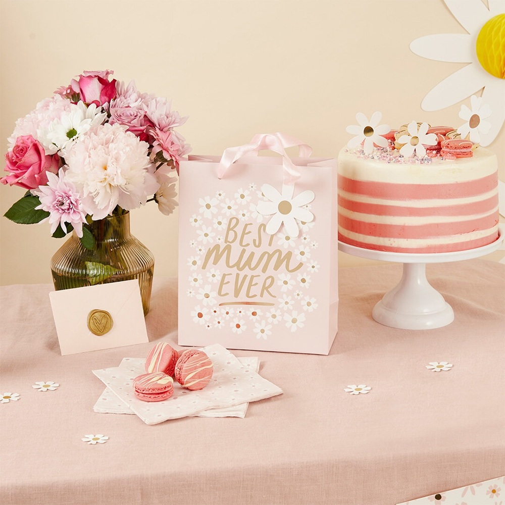 Hootyballoo - Best Mum Ever Daisy Gift Bag - Pink