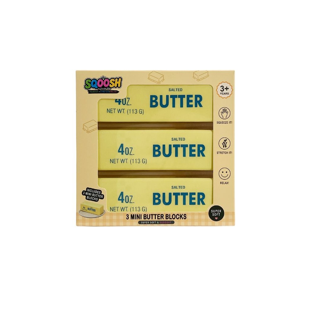 Sqoosh - Mini Butter Blocks - Yellow - 3 Pc Set