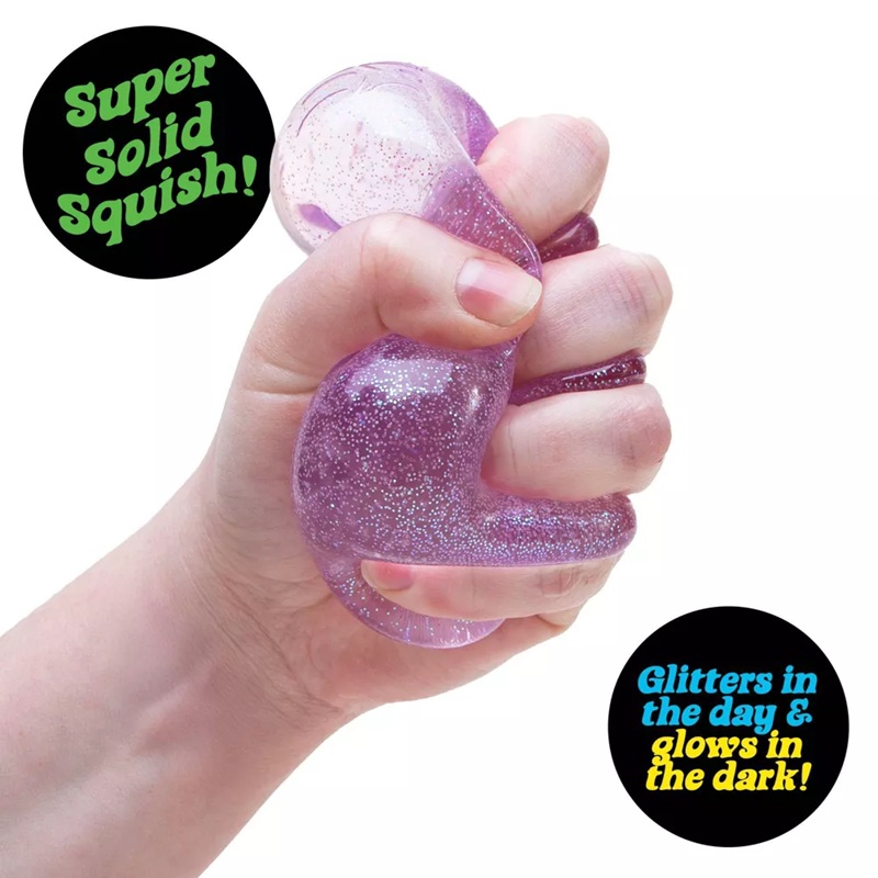 Needoh - Nice Cube Glitter & Glow Solid Squishy Toy - Color May Vary - 1 Pc