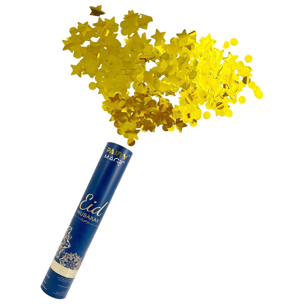 Party Magic - Eid Mubarak Party Confetti Cannons - Pack Of 2 - 30 cm