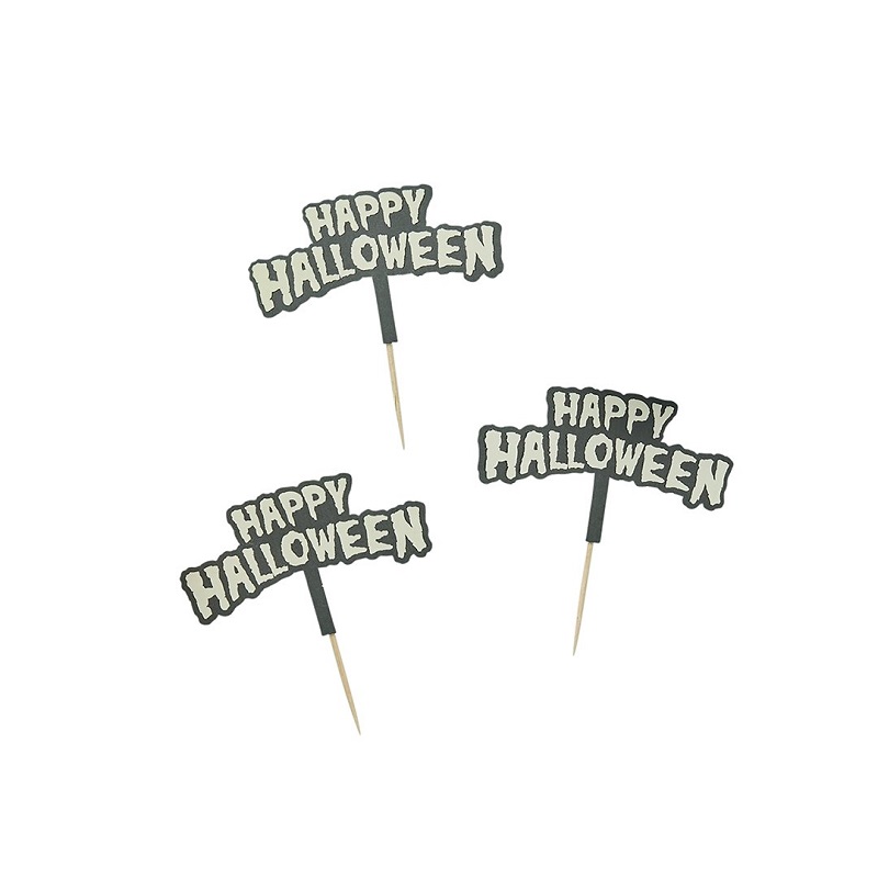 Hootyballoo - Happy Halloween Food Picks - 12 Pcs