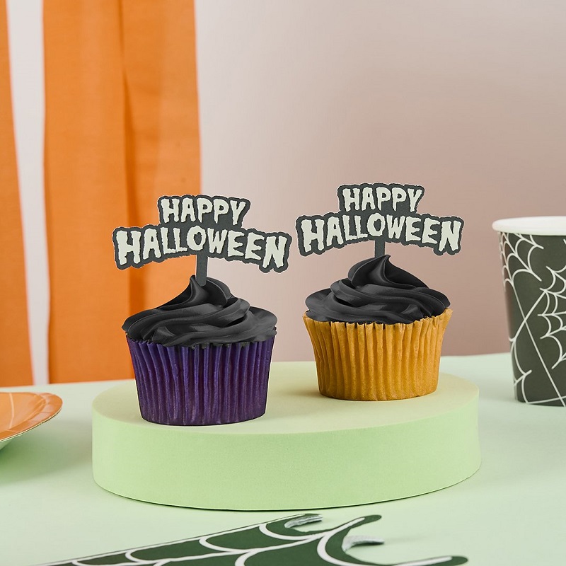 Hootyballoo - Happy Halloween Food Picks - 12 Pcs