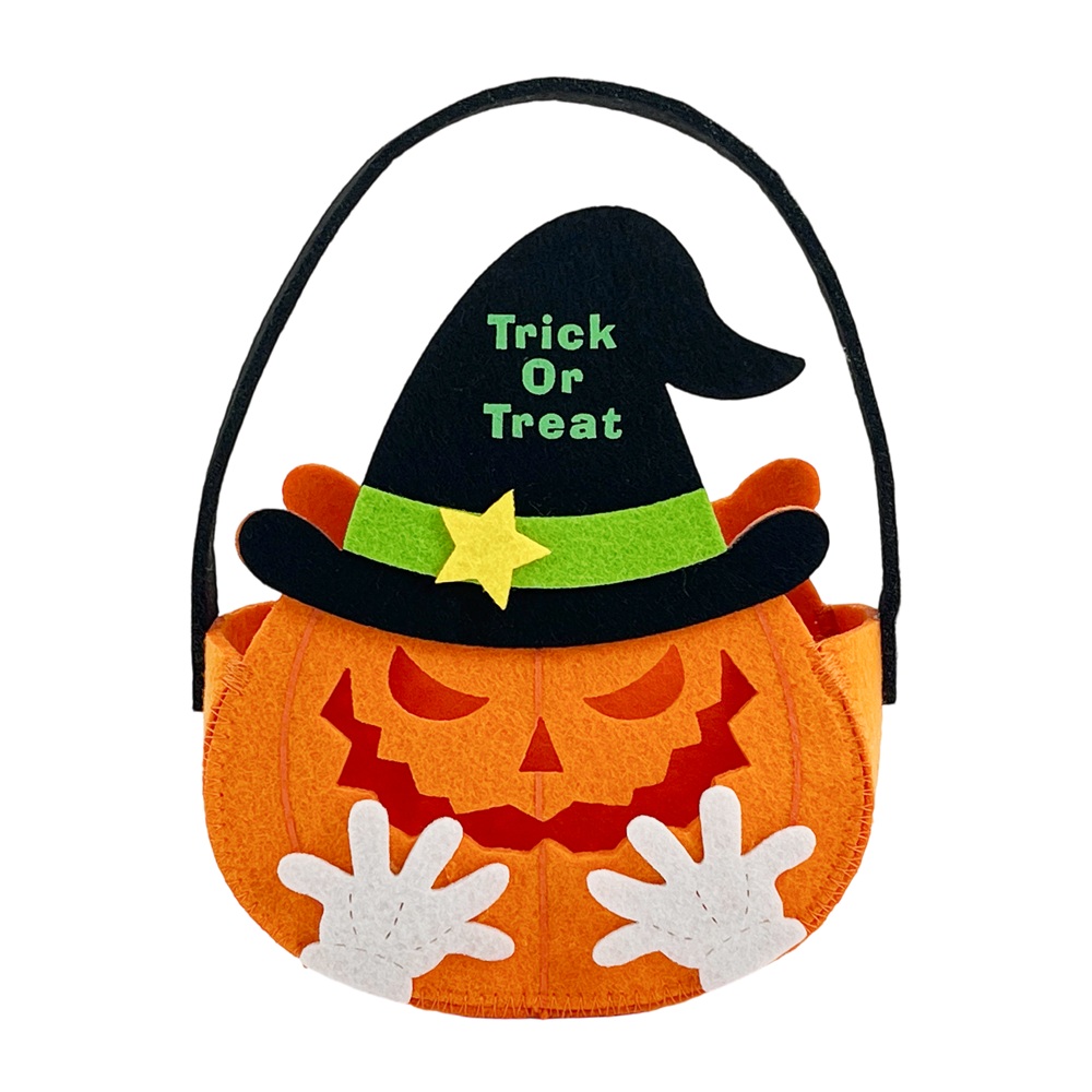 Party Magic - Pumpkin Felt Bag - Orange - 17 cm