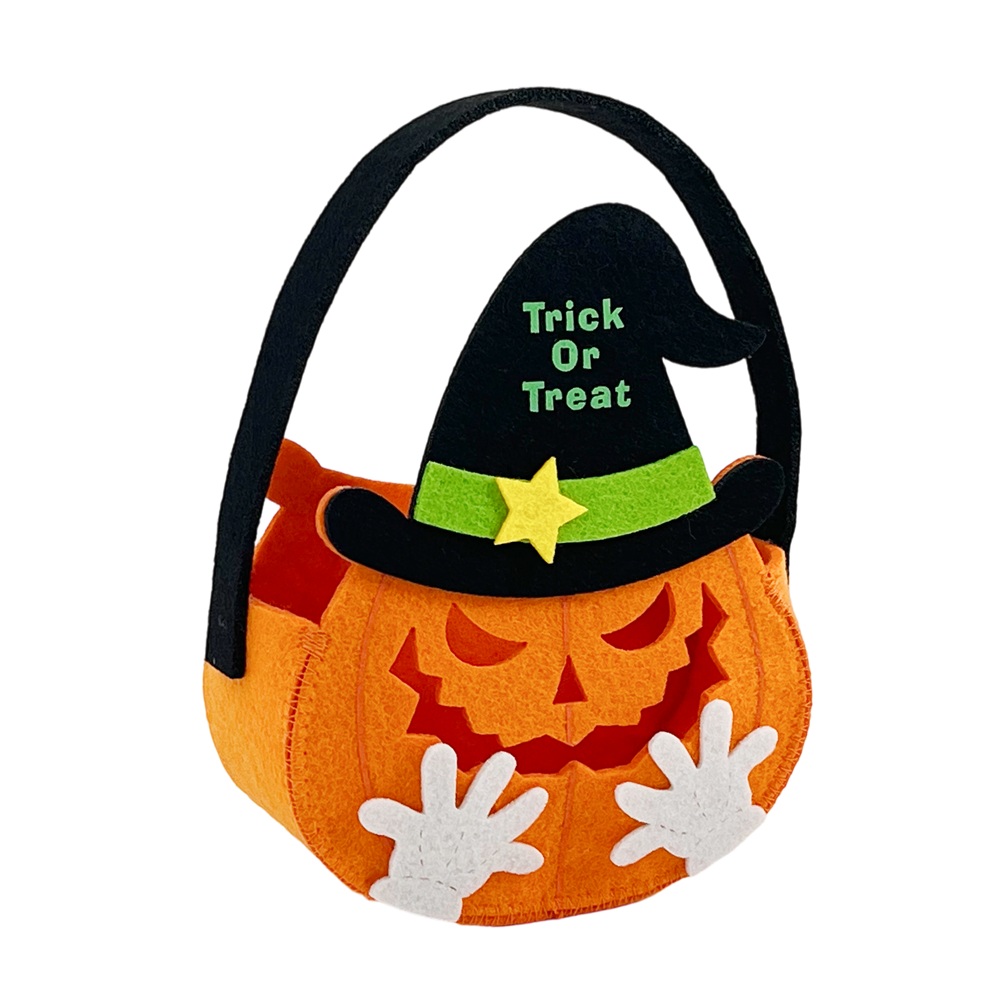 Party Magic - Pumpkin Felt Bag - Orange - 17 cm