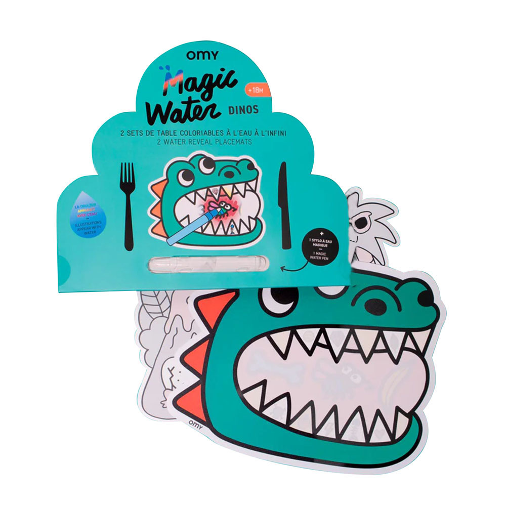 Omy Dino Magic Water Placemats - Green - 2pcs