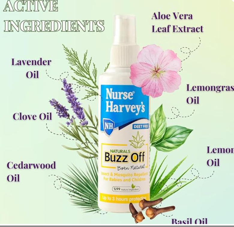 Nurse Harvey's - Buzzy Natural Repellent Body Spray Babies, Kids & Adults - 175 ml