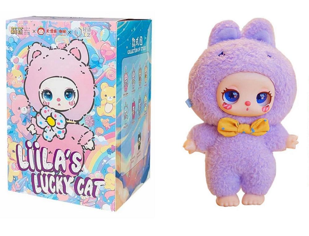 Pop Mart - Labubu Liila's Lucky Cat Plush Toy - 7-10 cm - Style May Vary - 1 Pc