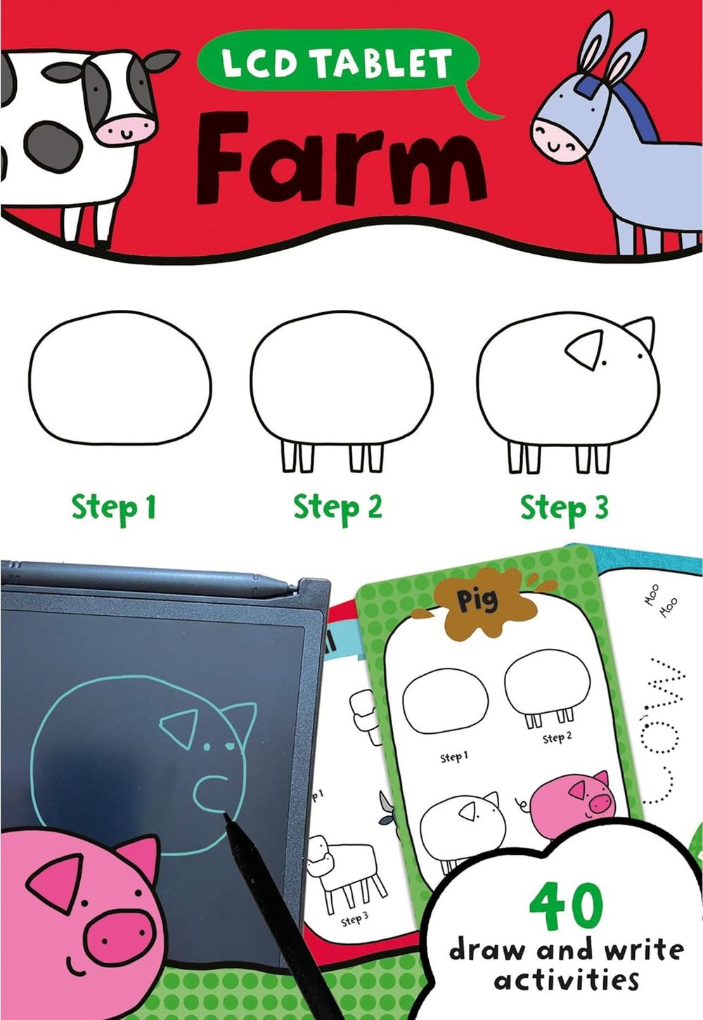 مجموعة تابلت الرسم وبطاقات التعلم - Farm Animals