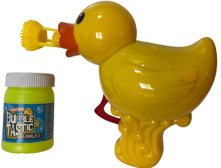 Deluxe Base - Finger Activated Bubble Gun & Solution Set - Duck