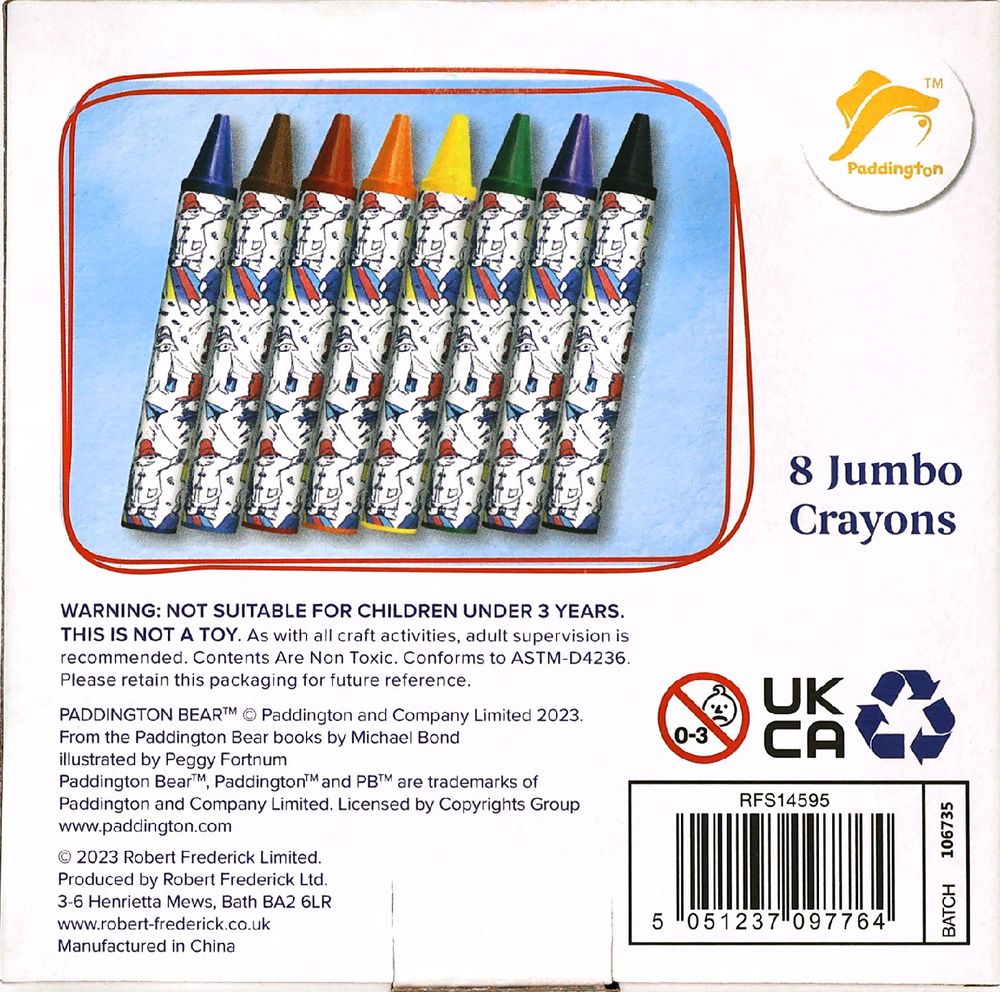 North Parade Publishing - 8 Jumbo Crayons 24/cdu - Paddington