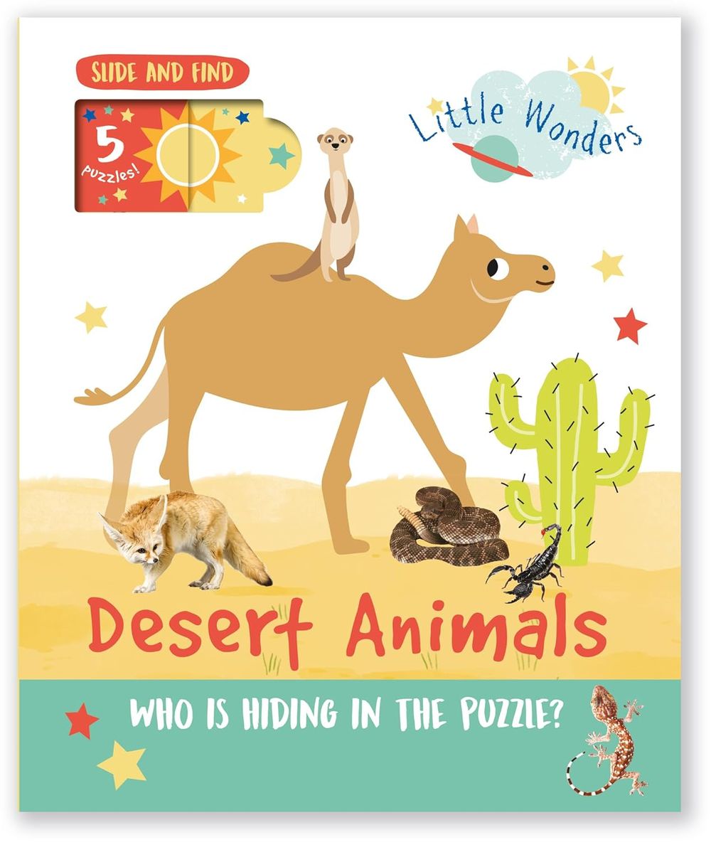 North Parade Publishing - Little Wonders Slide And Find Puzzle Slider Books - Desert Animals
