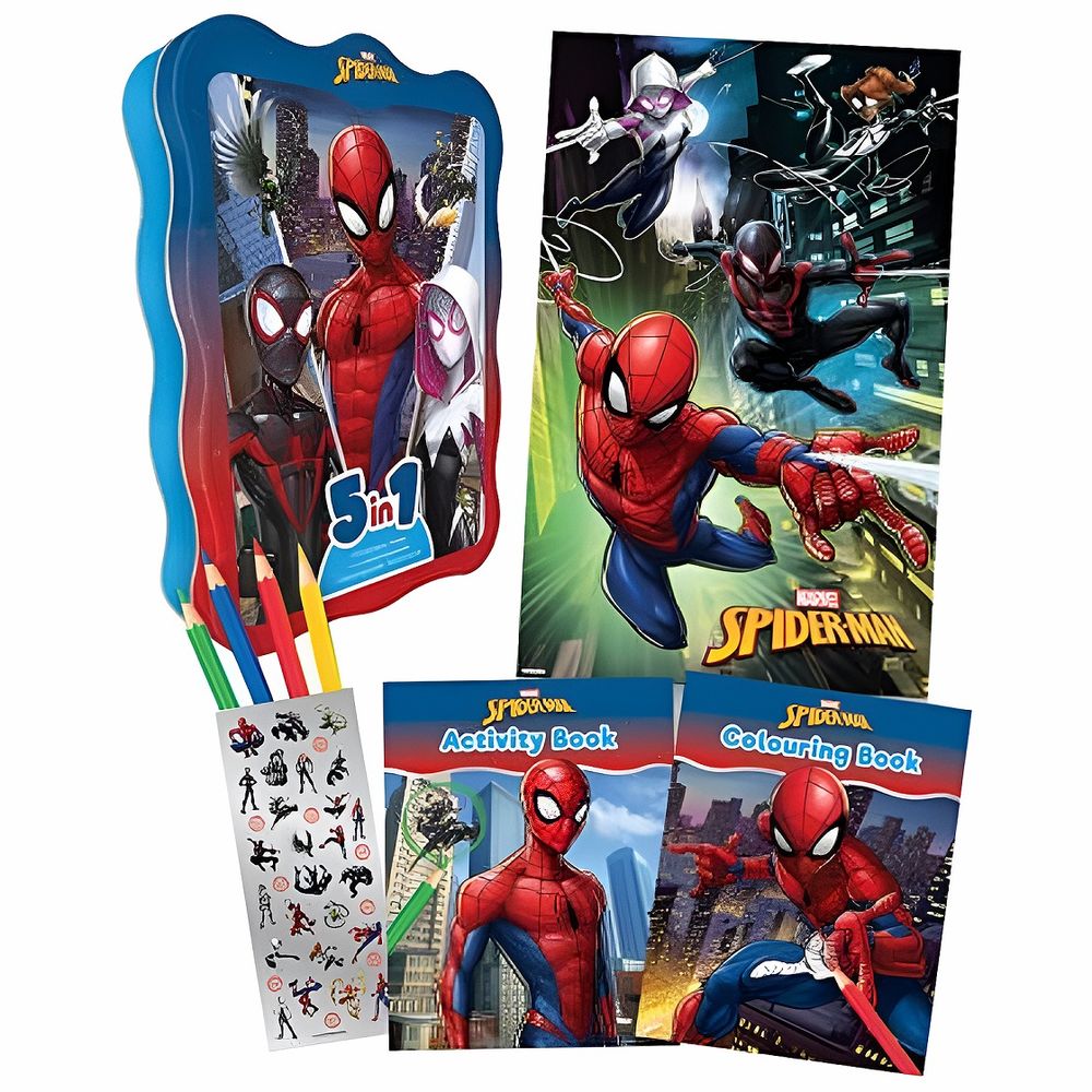 Marvel Spider-Man: 5-in-1 Activity Tin